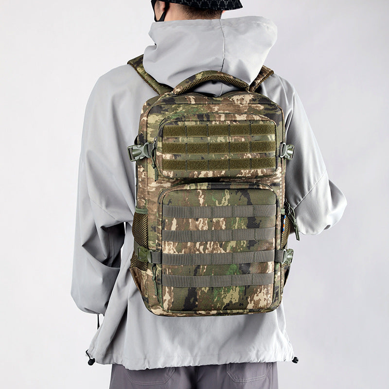 Multifunctional large capacity hiking backpack with outdoor camouflage pattern