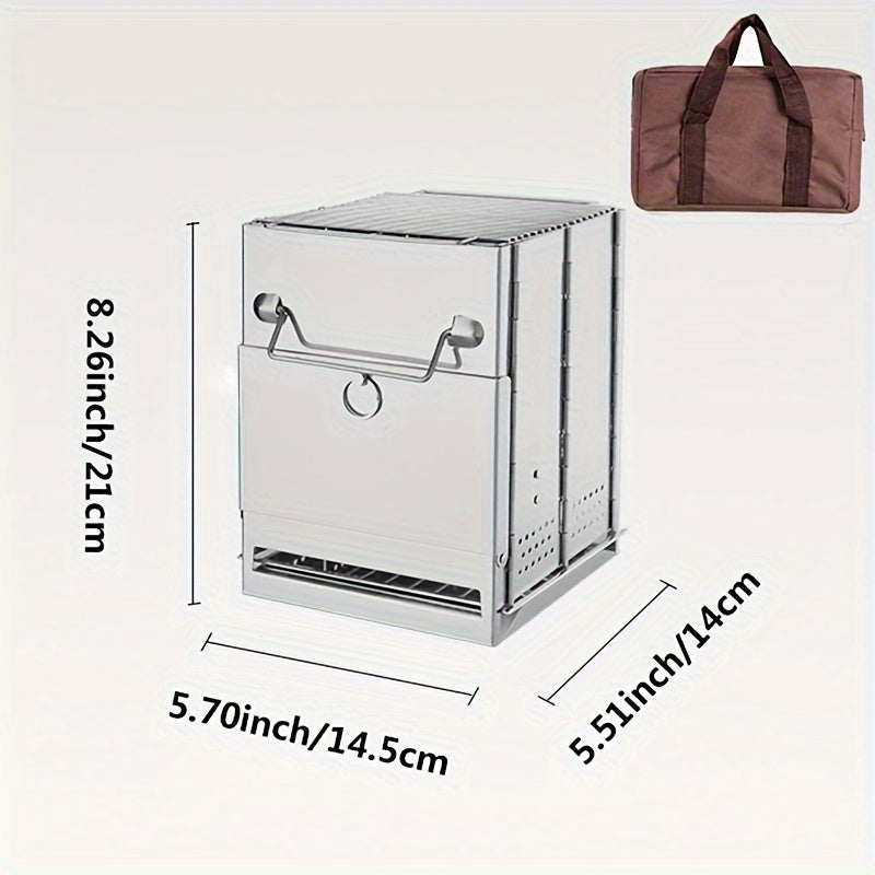 Mini Folding Charcoal Stove Stainless Steel - Portable Stove 850g