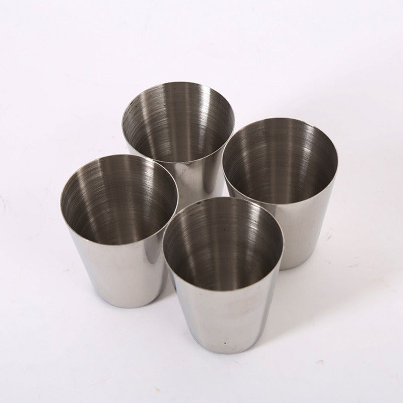 Set of 6 Stainless Steel Mugs with Camping Cover