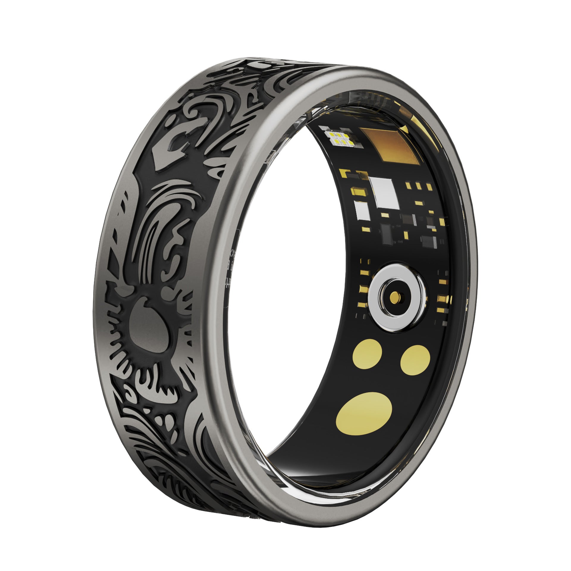 Bague intelligente de style rétro avec fréquence cardiaque et pression artérielle - Camp de Base Farzen+
