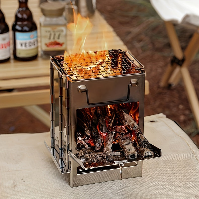 Mini Folding Charcoal Stove Stainless Steel - Portable Stove 850g