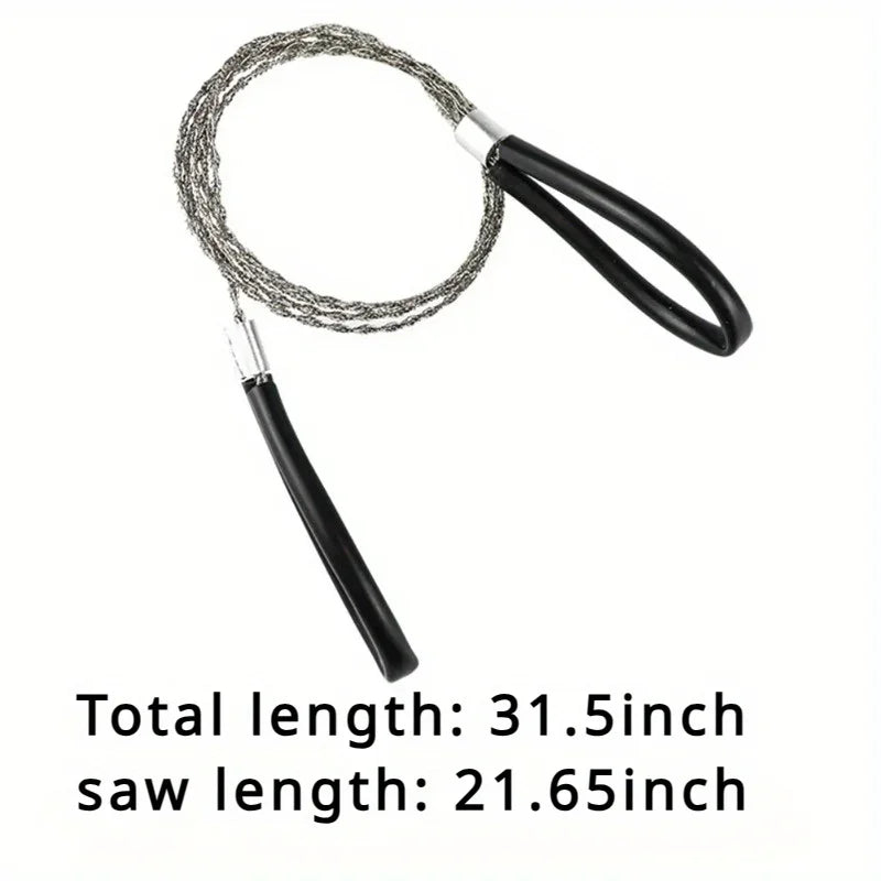 Stainless Steel Pocket Wire Saw - Ultra-Light Survival Finger Grip 68cm