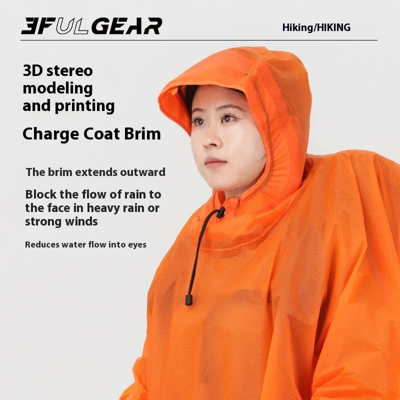 3F UL GEAR Ultralight 3 in 1 Raincoat - 15D Silicone Poncho 200g