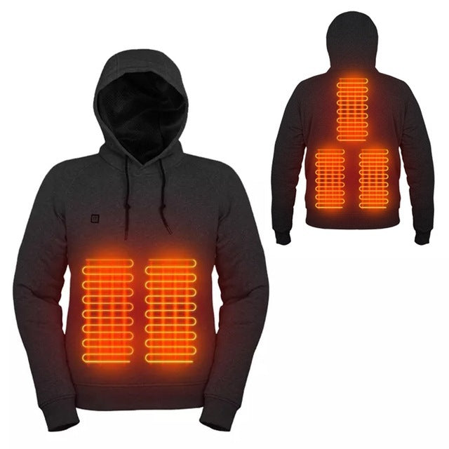 Men's USB Electric Heated Sweater - Rechargeable Winter Hoodie 1168g