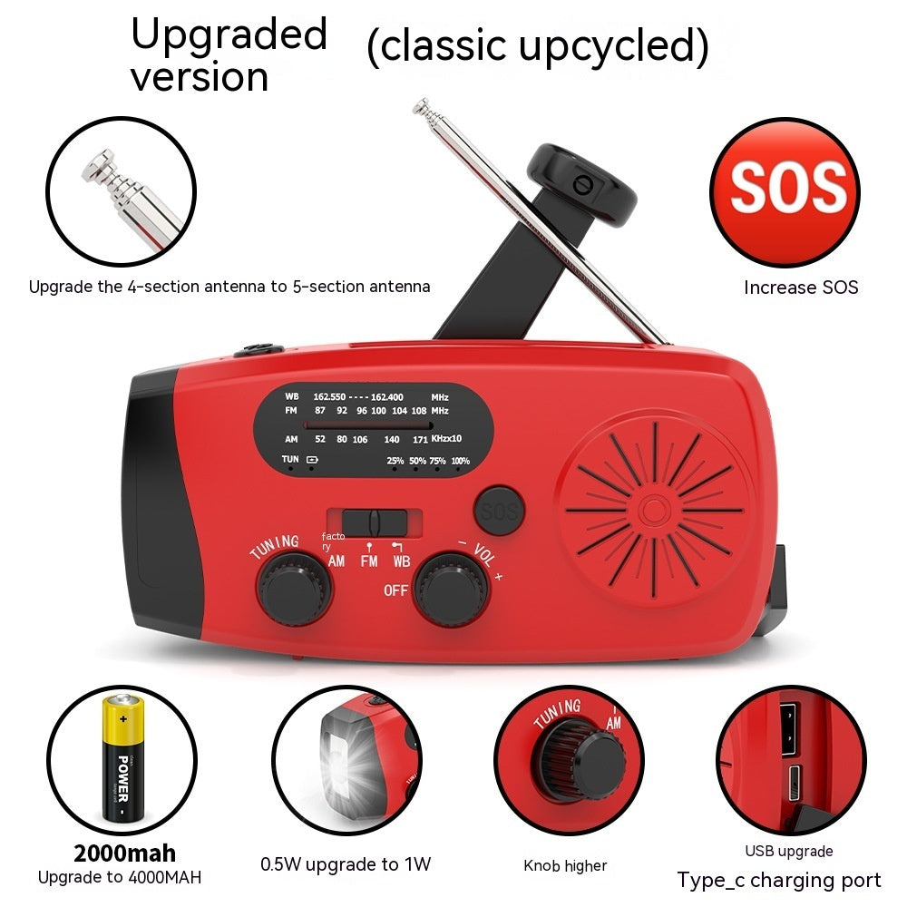 Multifunctional Portable Solar Powered Emergency Radio
