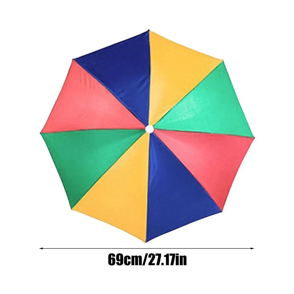 Hands-Free Umbrella Hat - Adjustable UV Protection 69cm