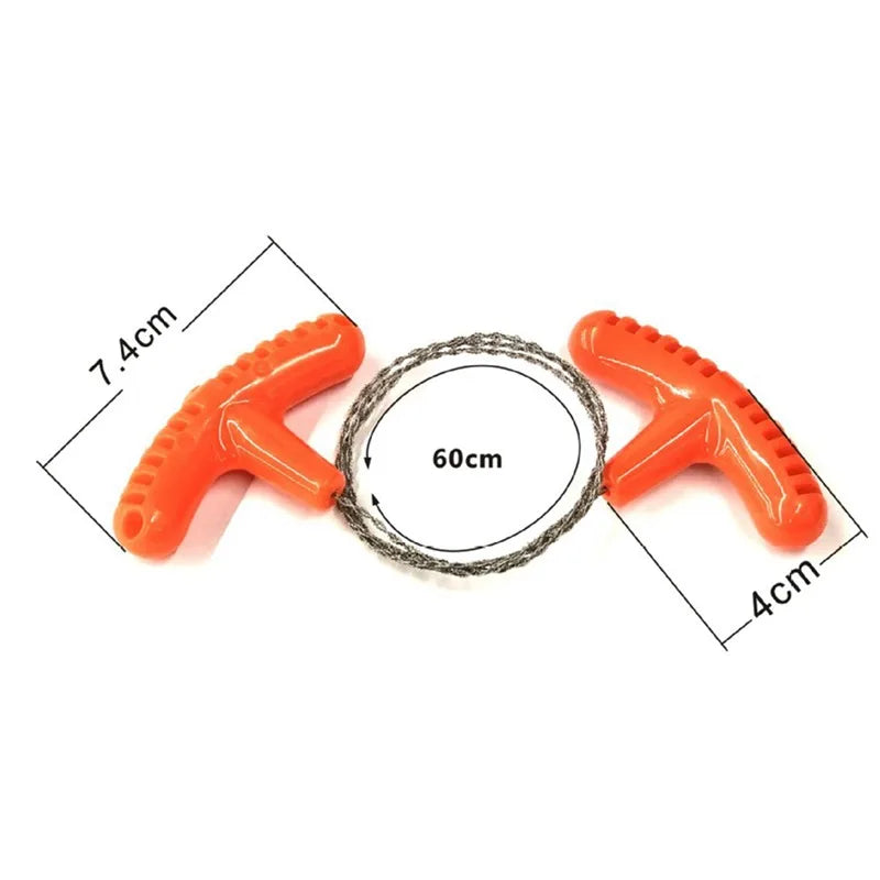 Portable stainless steel wire saw with finger grip