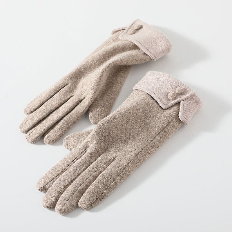 Women's Thick Cashmere Gloves - Touchscreen Warm Windproof 23cm