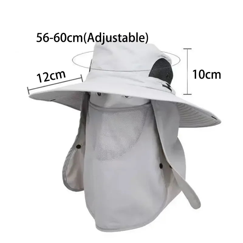 Foldable Fishing Hat with Sun Protection - Breathable, Adjustable, Unisex, 100g