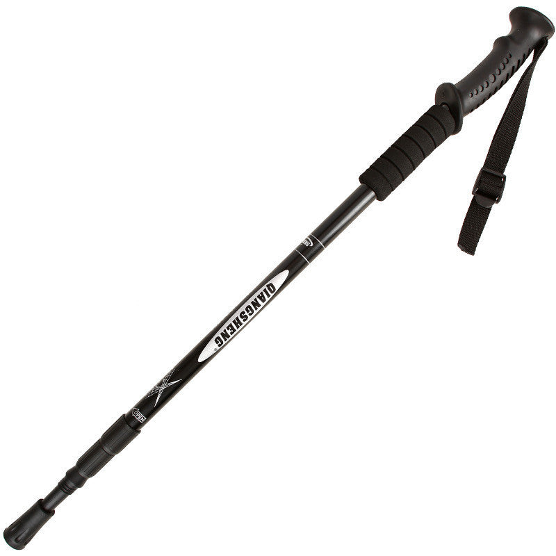Telescopic Aluminum Walking Stick Straight Handle - 335g
