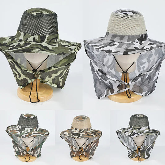 Breathable Mesh Fishing Hat - Wide Brim Nylon Anti-UV Foldable