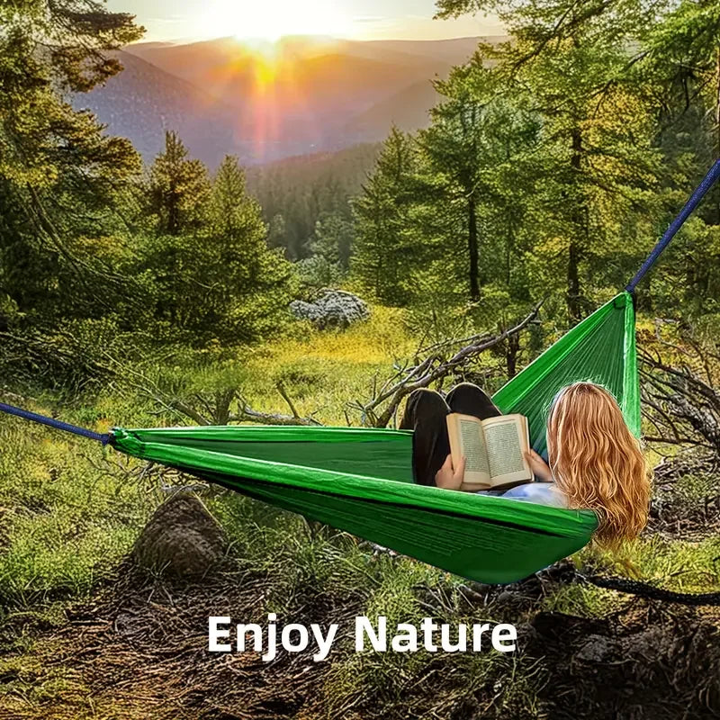 Portable Camping Hammock, Nylon Parachute - Durable, Easy Installation