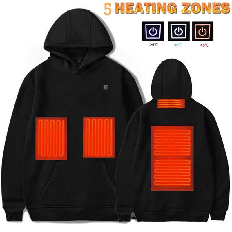 Men's USB Electric Heated Sweater - Rechargeable Winter Hoodie 1168g