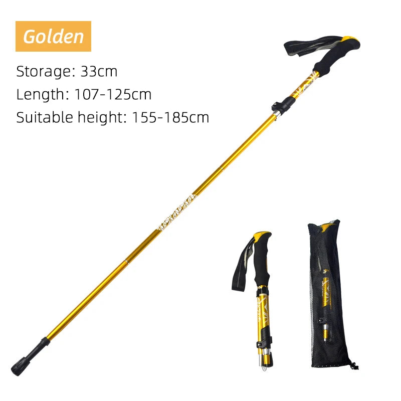 5 Sections Foldable Hiking Pole - Portable Telescopic