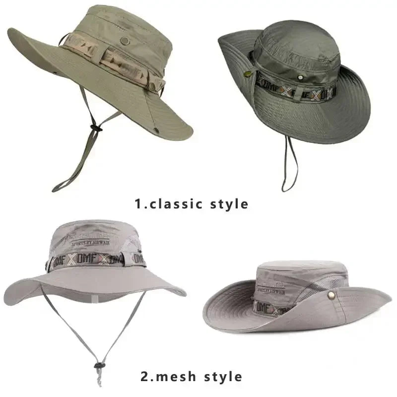 Men's Summer Bucket Hat UV Protection - Panama Safari Polyester Wide Brim