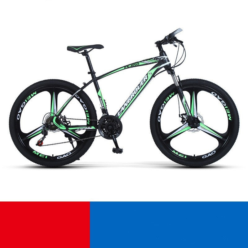 Cross-Country Mountain Bike Variable Speeds - Shock Absorbers &amp; Steel-Carbon Frame - AED4 Competition Bike