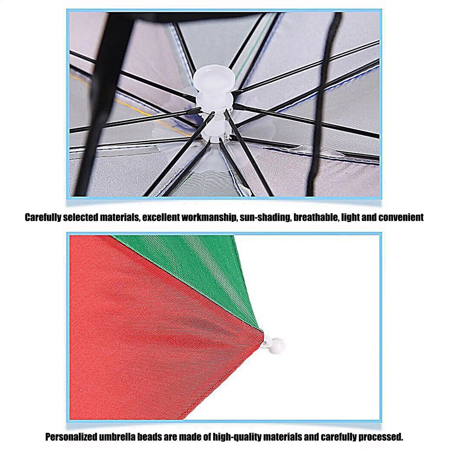 Hands-Free Umbrella Hat - Adjustable UV Protection 69cm