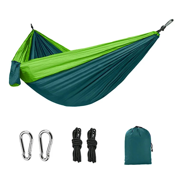 Solo Portable Camping Hammock - Ultralight Parachute Nylon 270x140cm