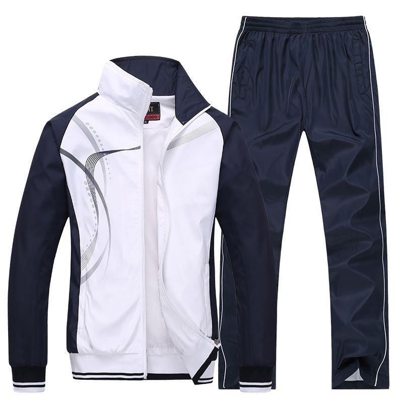 Mixed Couple Sports Outfit - Spring-Autumn Striped Tracksuit 710g