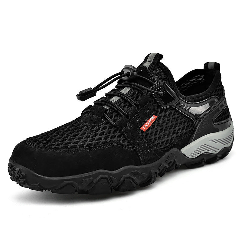 Men's Breathable Leather Hiking Shoes Summer Sport 780g