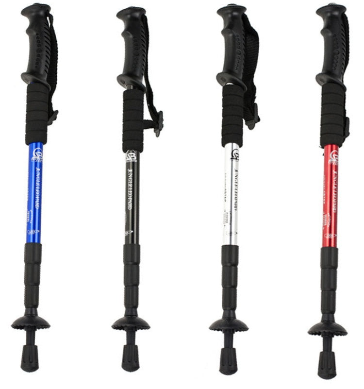 4-Section Aluminum Hiking Pole - Curved Handle 380g