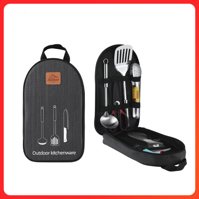 7 Piece Stainless Steel Camping Cookware Set