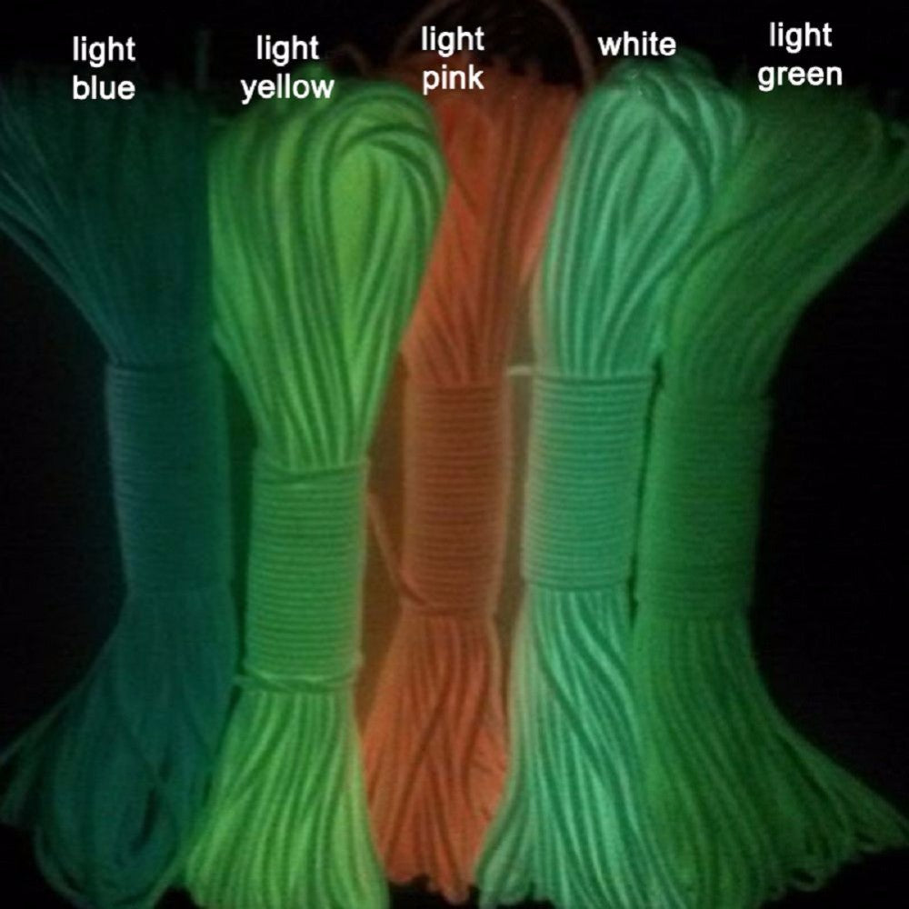 Phosphorescent Paracord 7.5m - Luminous Survival Rope 250kg