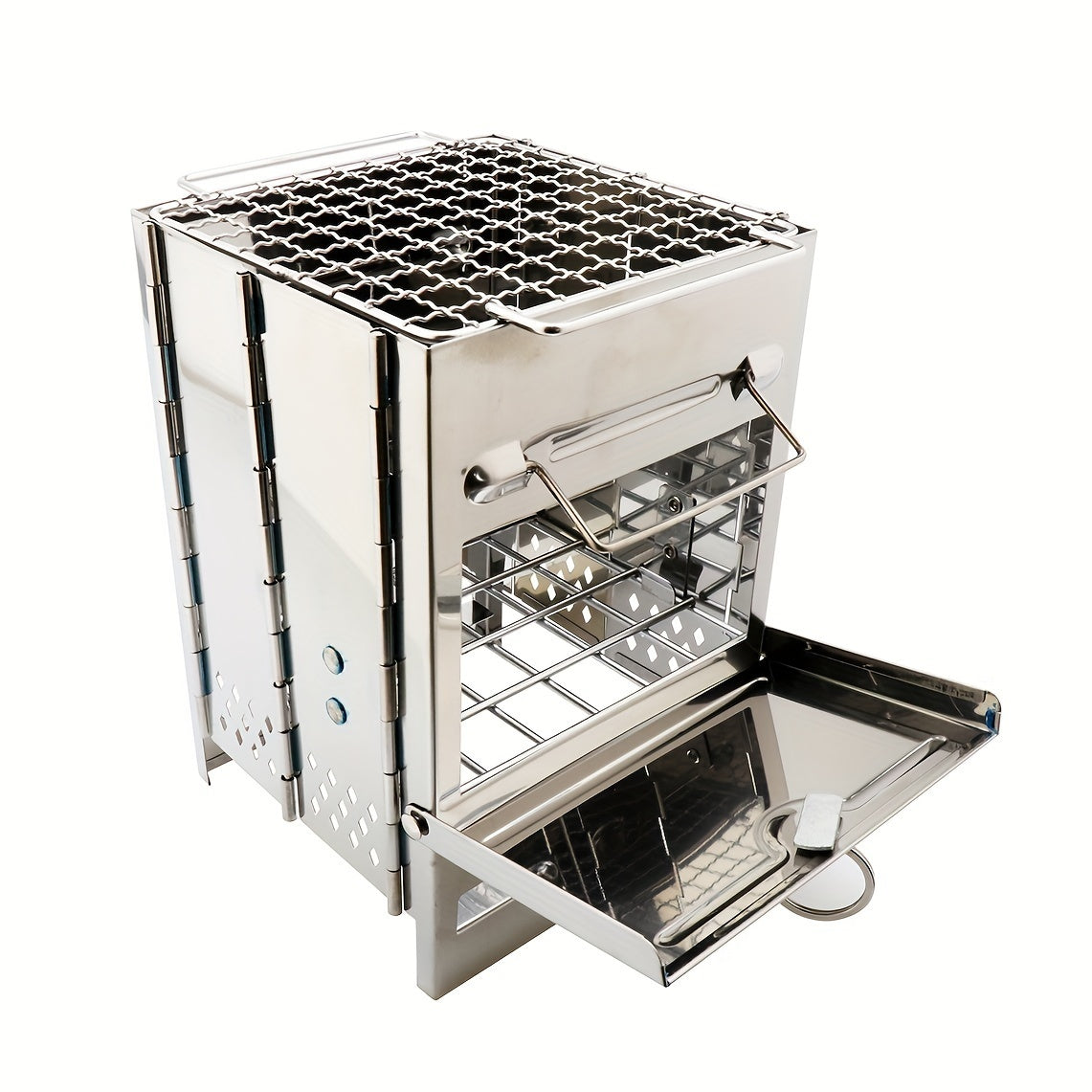 Mini Folding Charcoal Stove Stainless Steel - Portable Stove 850g