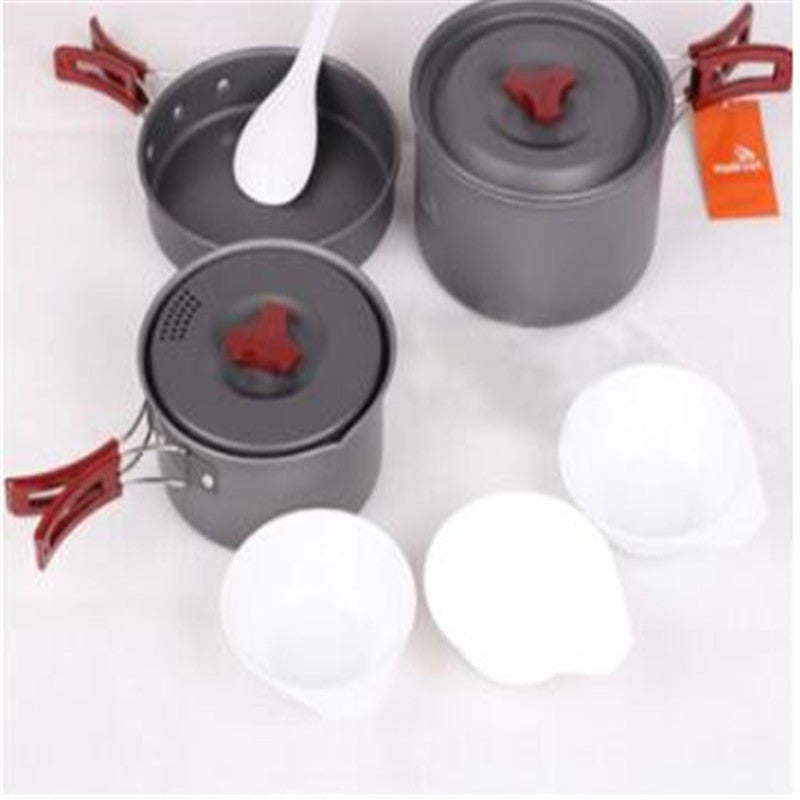 3-Piece Alumina Camping Cookware Set - Nestable Pot Set 660g