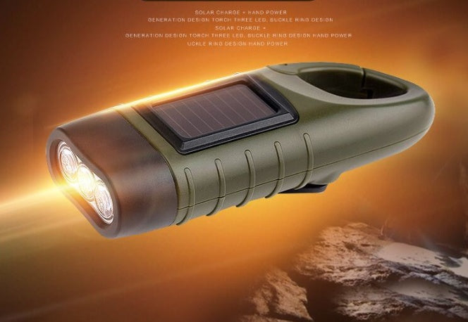 Solar &amp; Dynamo Flashlight | Battery-Free LED | Emergency &amp; Outdoor