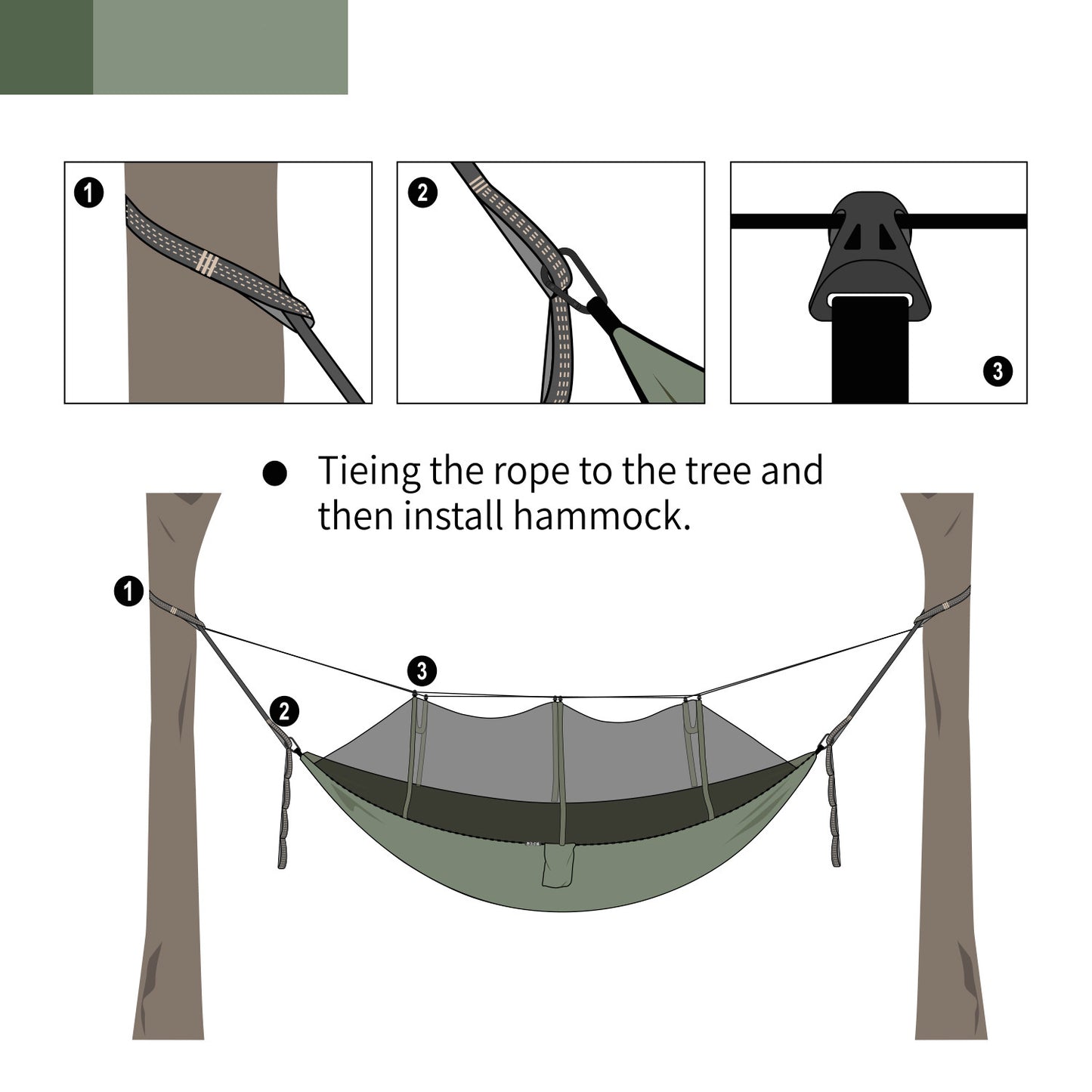 Anti-Mosquito Camping Hammock - Integrated Protection Nylon 300kg