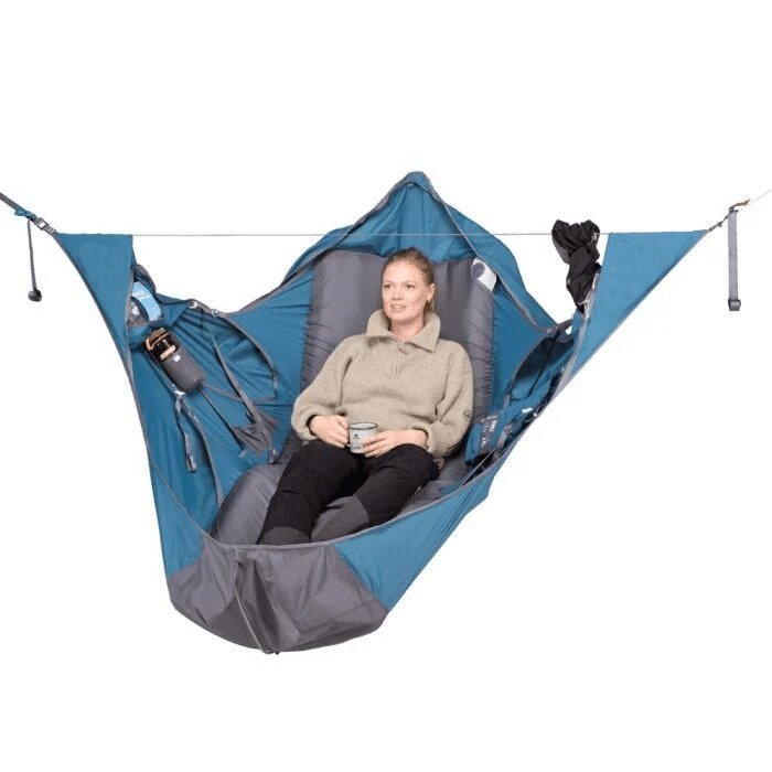 Camping Hammock with Integrated Mosquito Net - Complete Suspension Kit 120kg