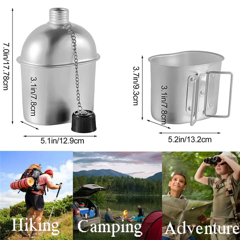 AEF5 0.9L Cookware Set with Water Bottle - Portable Camping Hiking Kit
