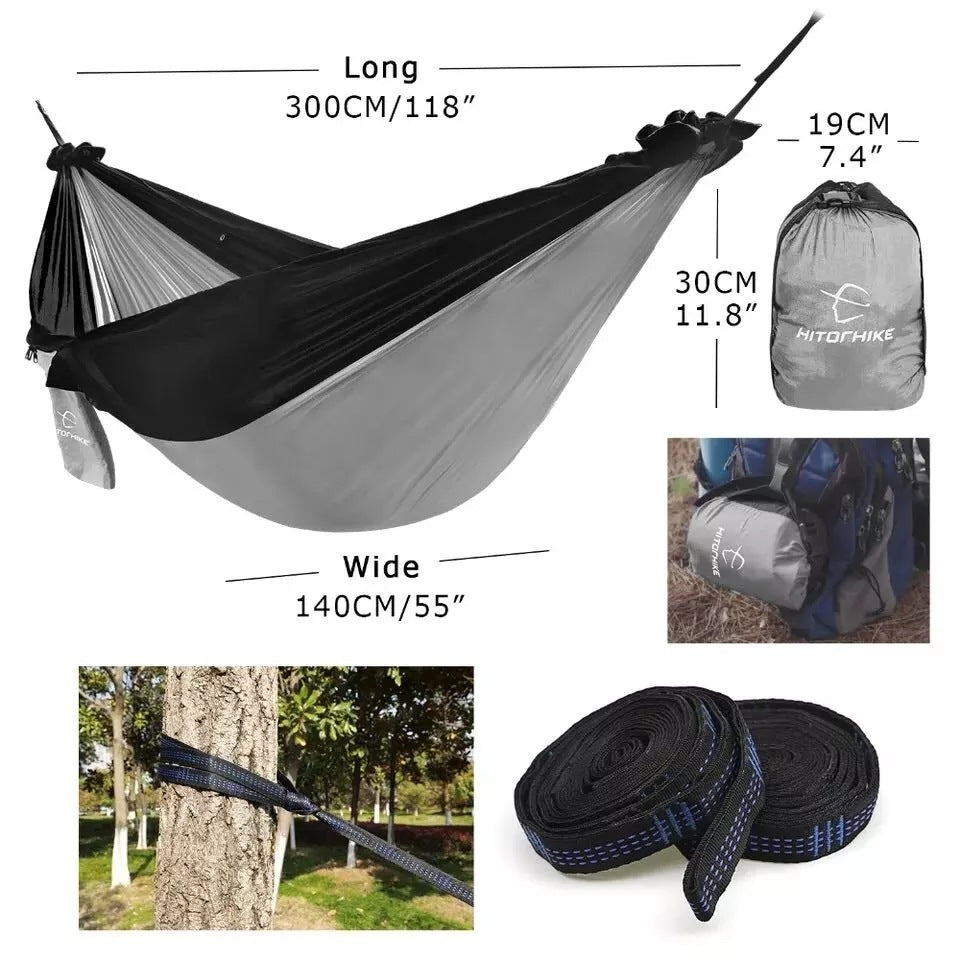 Double Backpacking Hammock - Portable Parachute Nylon