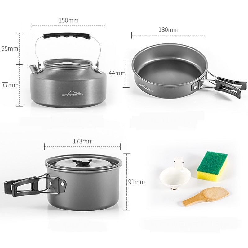 6 Piece Ultralight Portable Aluminum Camping Stove Kit