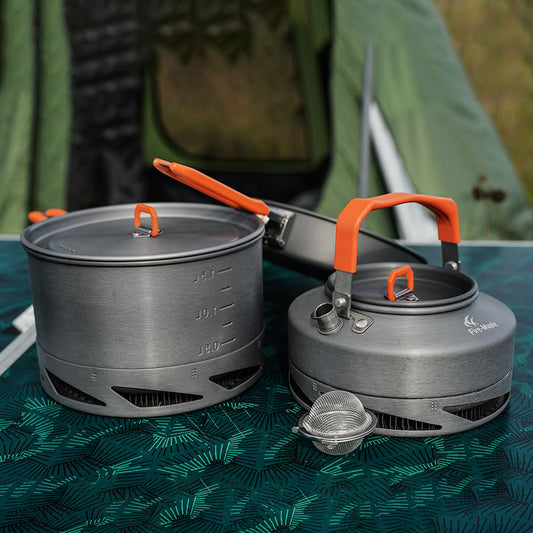 Alumina Camping Cookware Set 3 Pieces Portable