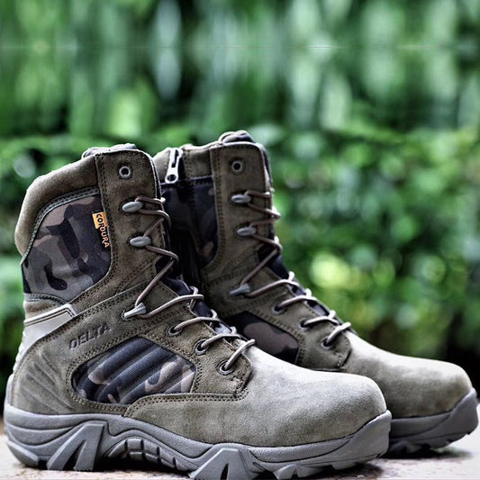 Delta Special Forces Tactical Boots Leather High 1010g