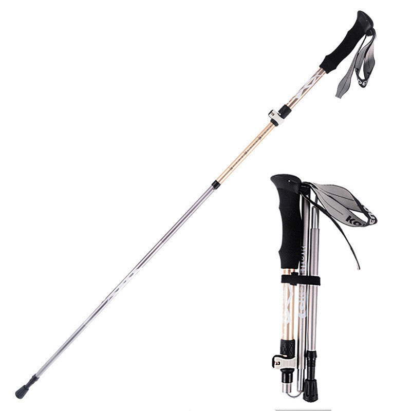 5-Section Aluminum Hiking Pole - Foldable Ultra-Compact 300g