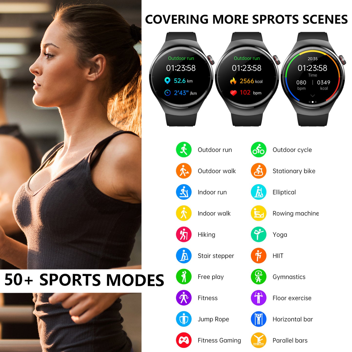 IP67 Smart Health Watch - Bluetooth Fitness Tracker 90g