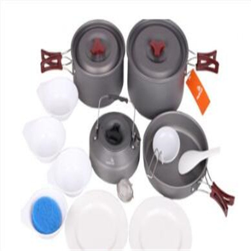 3-Piece Alumina Camping Cookware Set - Nestable Pot Set 660g