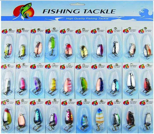 Kit 30 Metal Spinnerbait Lures - Pike Salmon Sea Bass