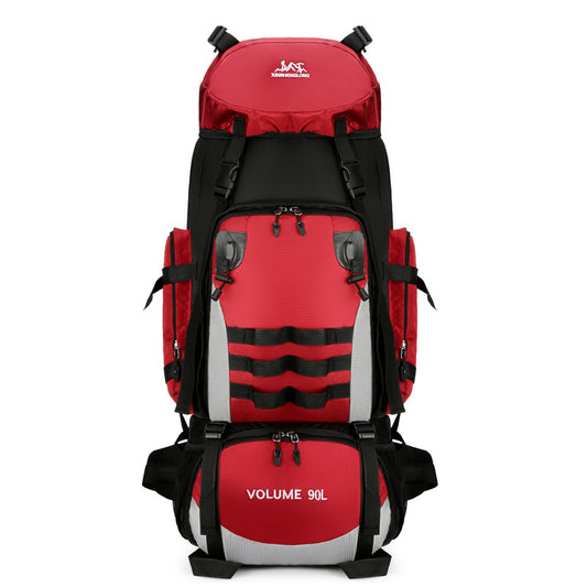 Large capacity 90L hiking backpack, waterproof and durable, with cotton padding 