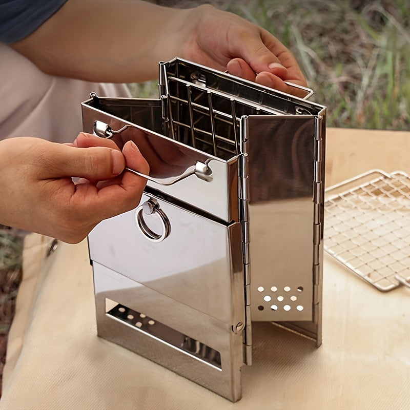 Mini Folding Charcoal Stove Stainless Steel - Portable Stove 850g