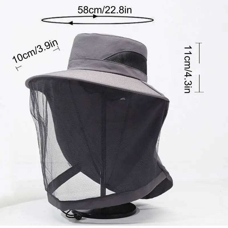 Anti-Bee Hat Full Net - Beekeeping Protection Fishing Cotton