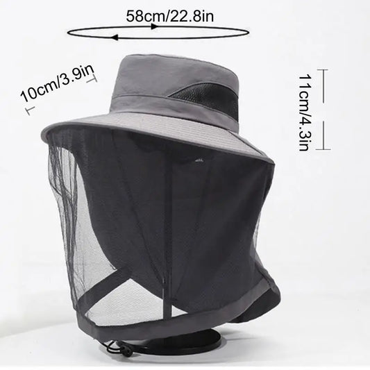 Anti-Bee Hat Full Net - Beekeeping Protection Fishing Cotton