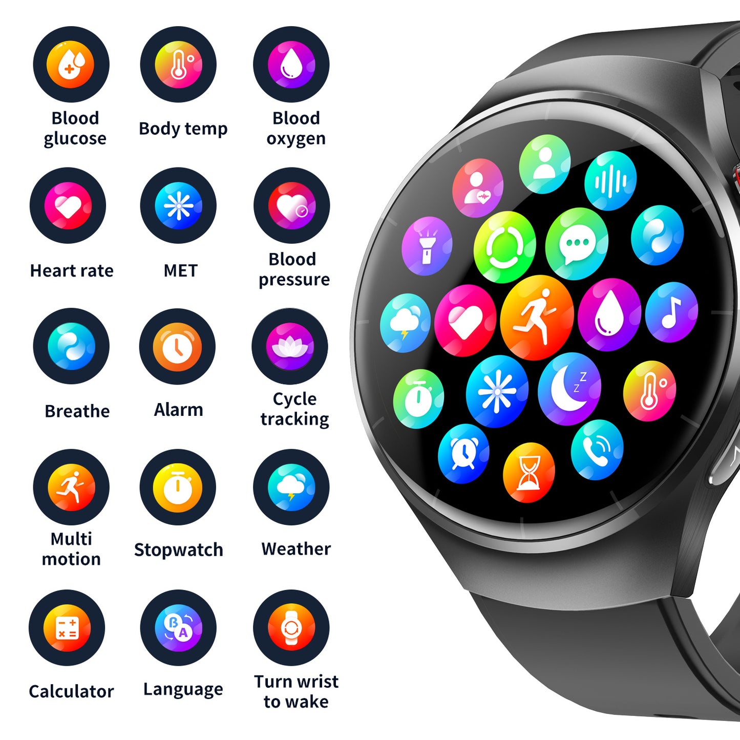 IP67 Smart Health Watch - Bluetooth Fitness Tracker 90g