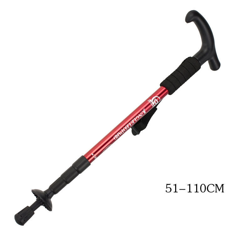 4-Section Aluminum Hiking Pole - Curved Handle 380g