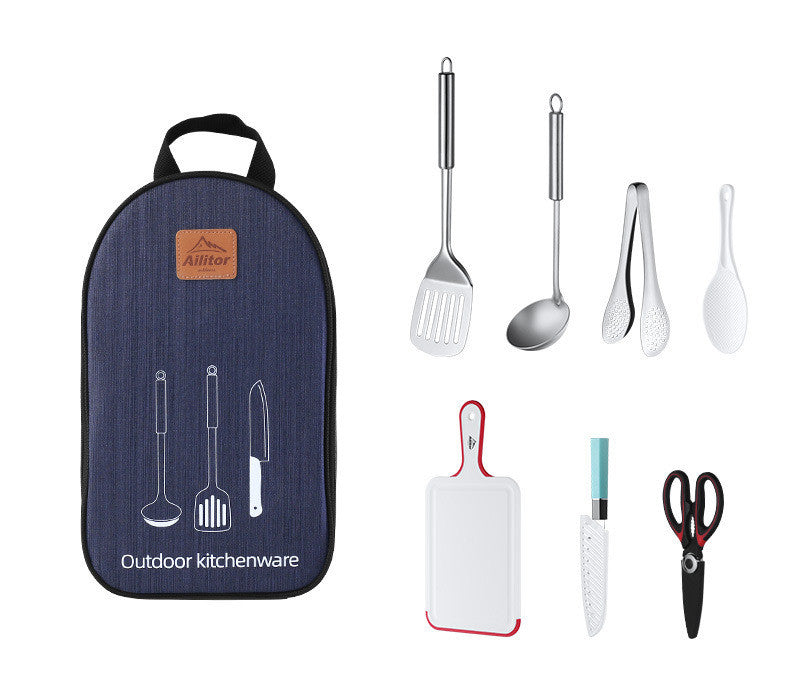 7 Piece Stainless Steel Camping Cookware Set