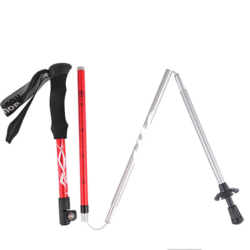 5-Section Aluminum Hiking Pole - Foldable Ultra-Compact 300g