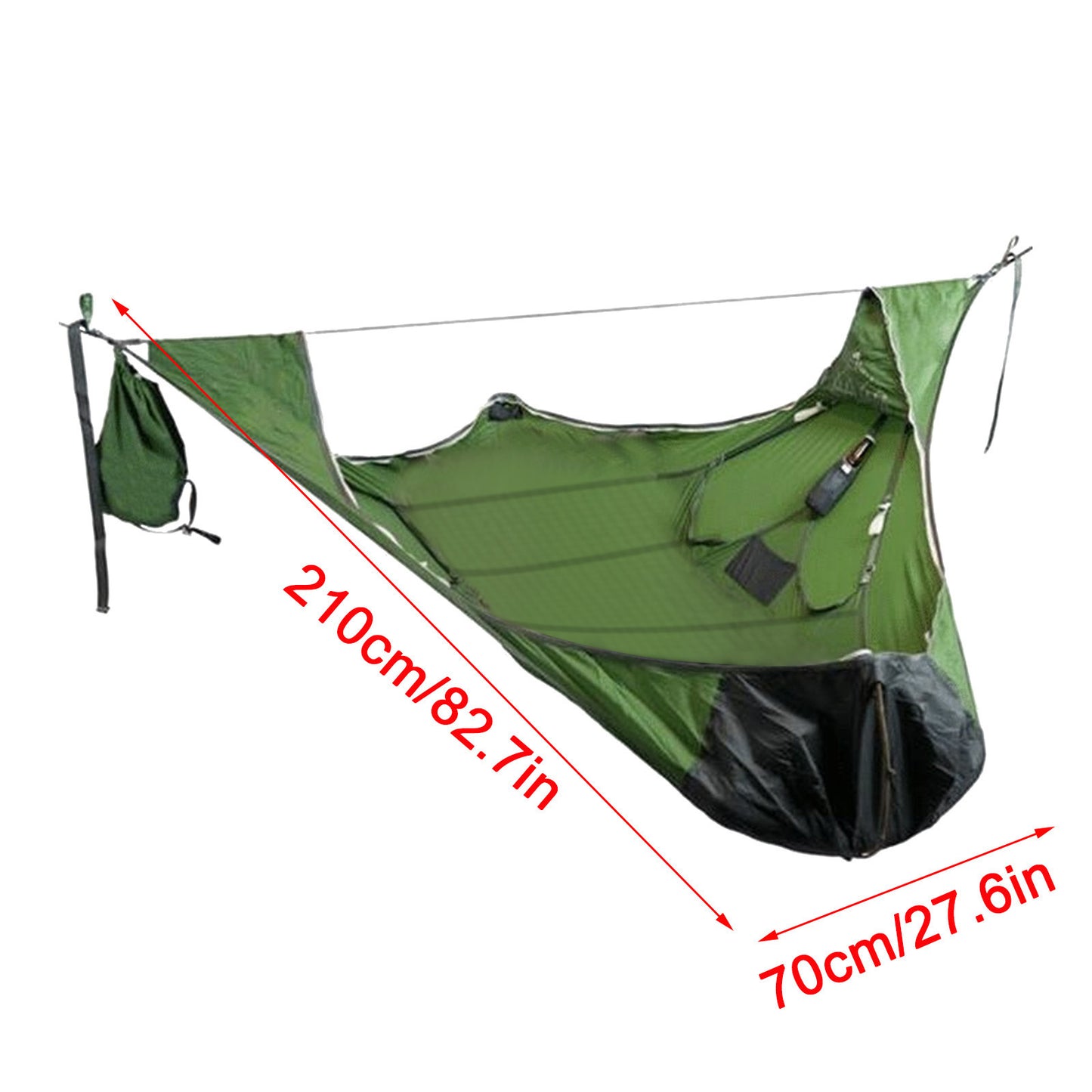 Camping Hammock with Integrated Mosquito Net - Complete Suspension Kit 120kg